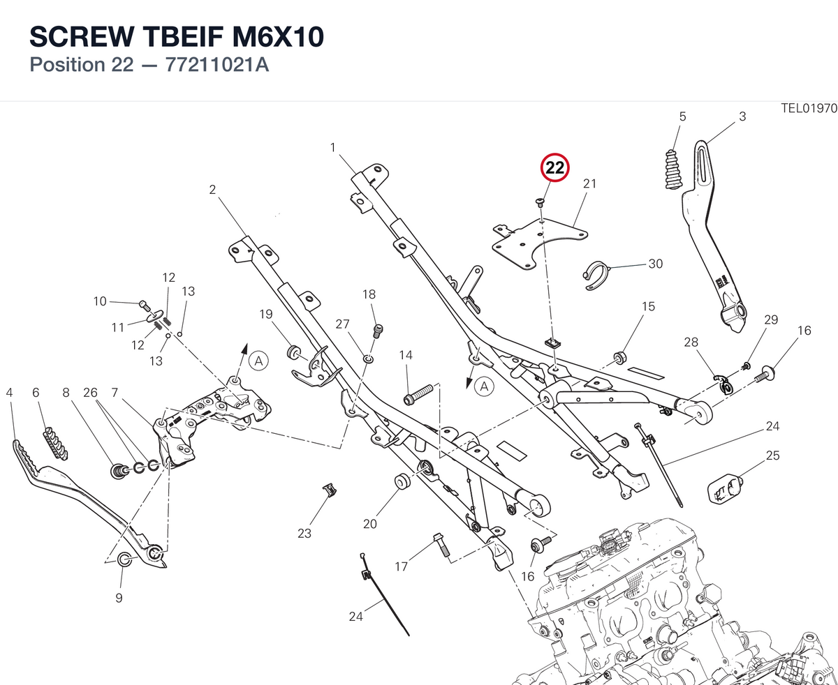 SCREW TBEIF M6X10 77211021A diagram position
