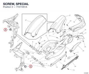 SCREW, SPECIAL 77211051A diagram position