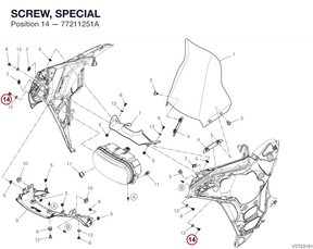 SCREW, SPECIAL 77211251A diagram position