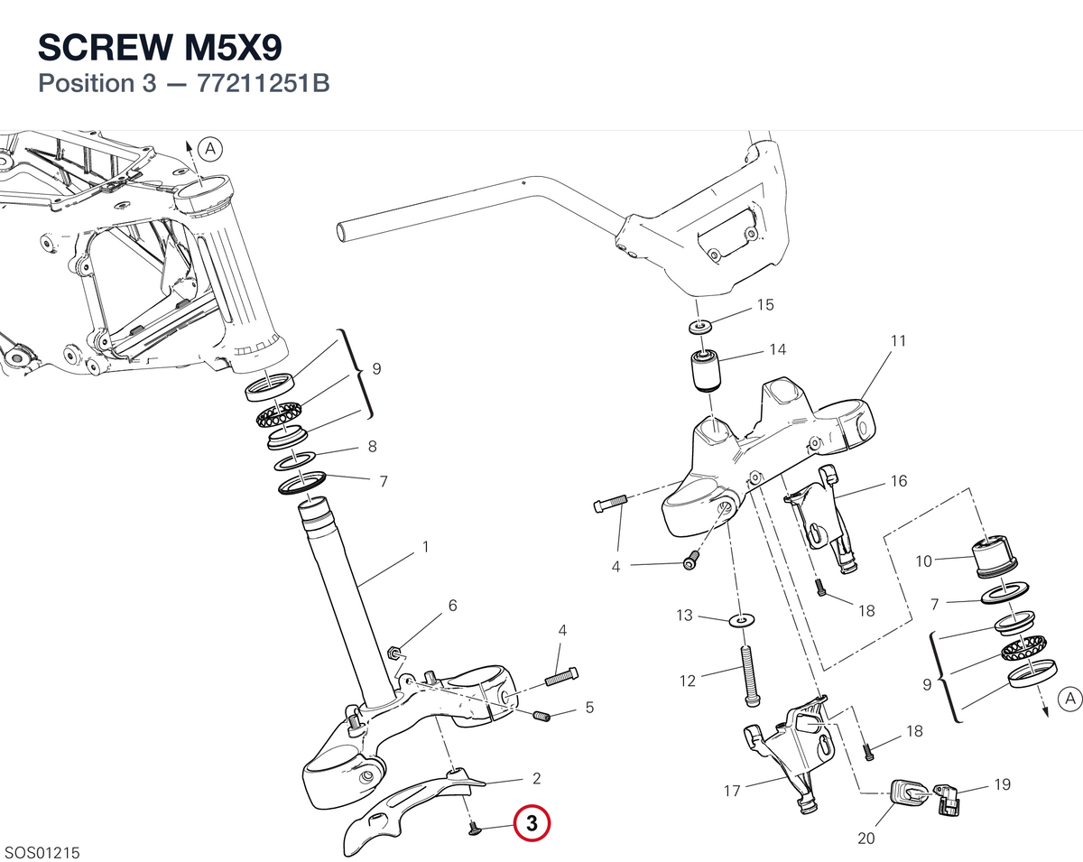 SCREW M5X9 77211251B diagram position