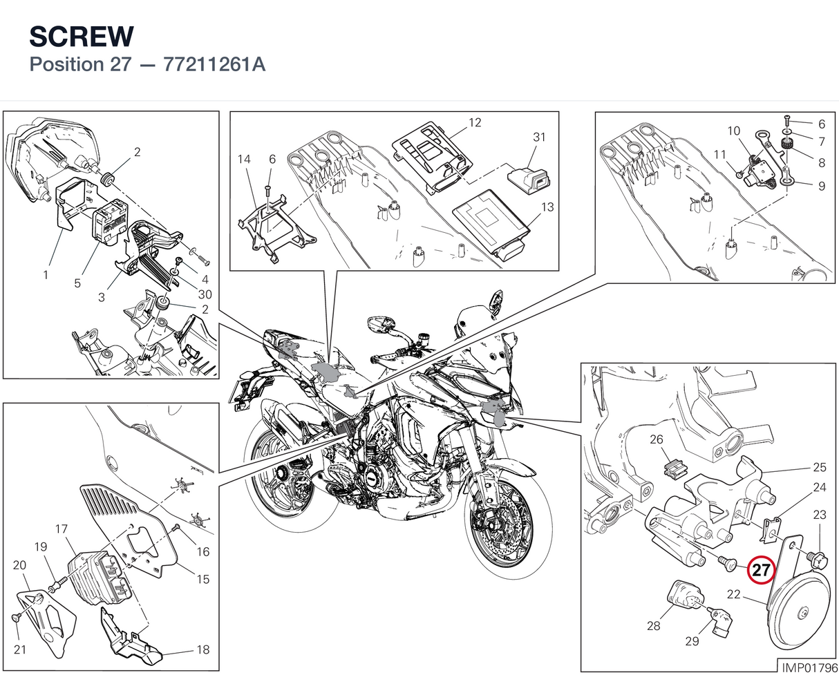 SCREW 77211261A diagram position