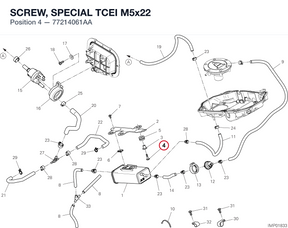 SCREW, SPECIAL TCEI M5x22 77214061AA diagram position