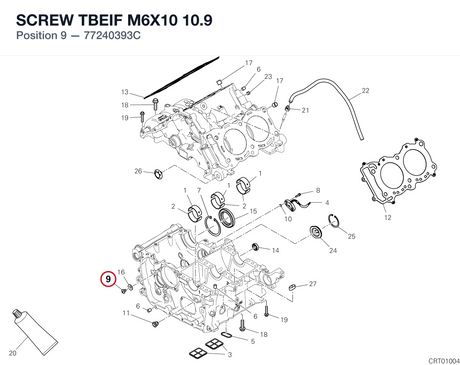 SCREW TBEIF M6X10 10.9 77240393C diagram position