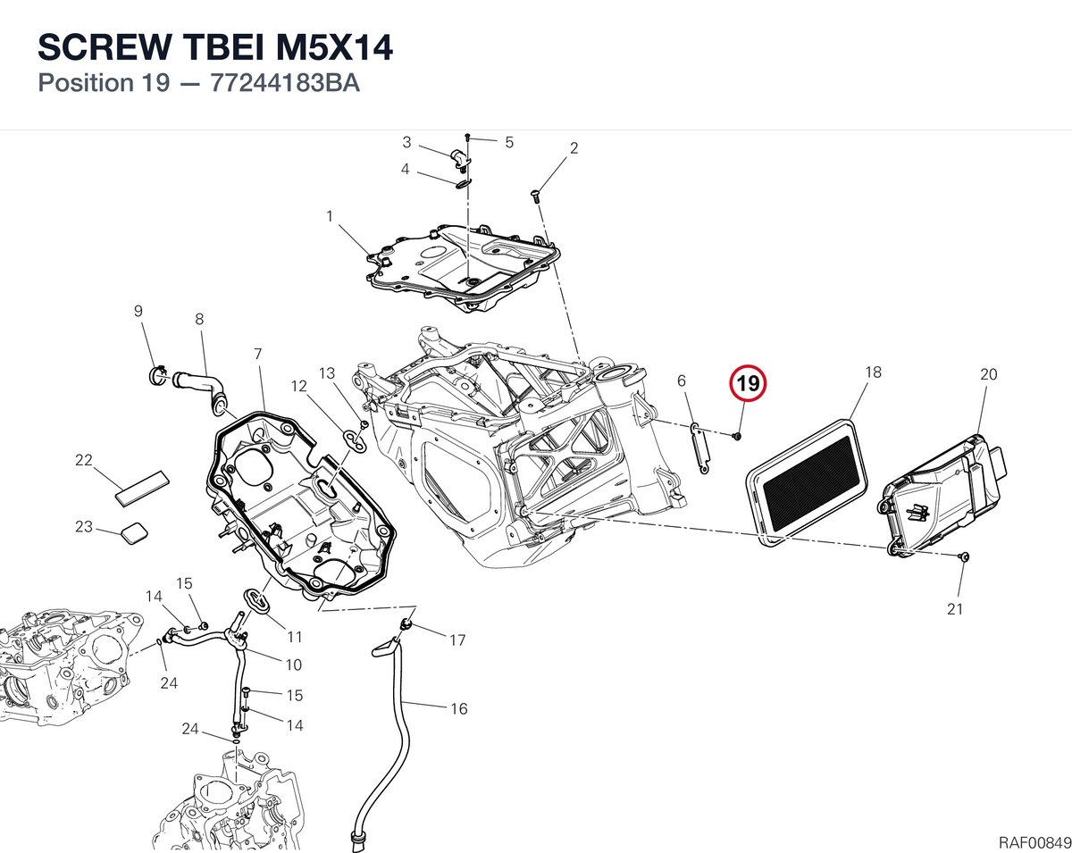 SCREW TBEI M5X14 77244183BA diagram position