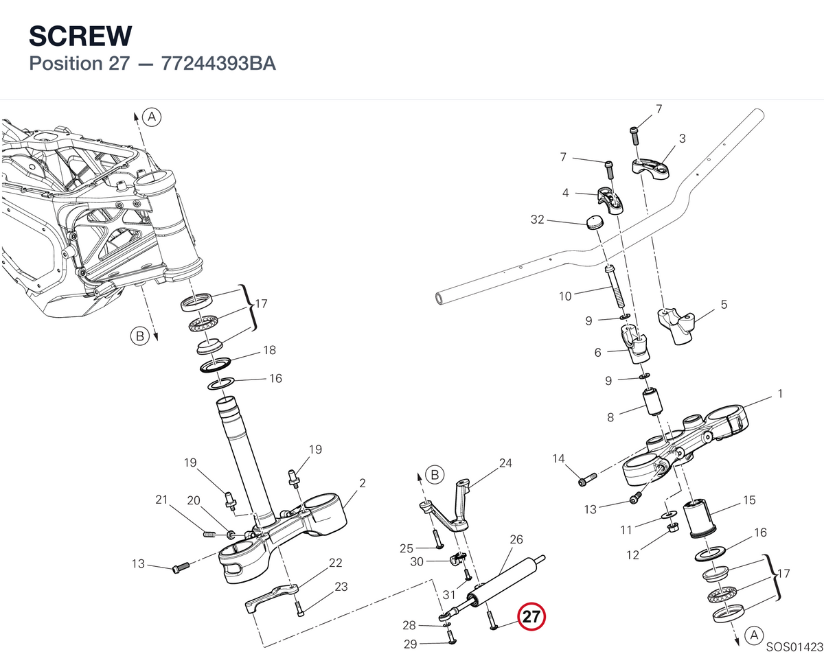 SCREW 77244393BA diagram position