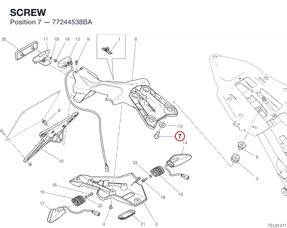 SCREW 77244538BA diagram position
