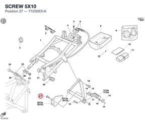SCREW 5X10 77250031A diagram position