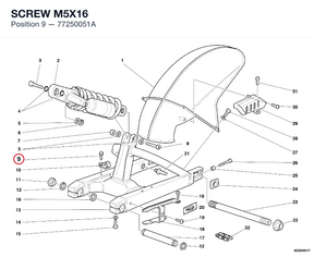 SCREW M5X16 77250051A diagram position