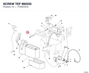 SCREW TEF M6X50 77250181A diagram position