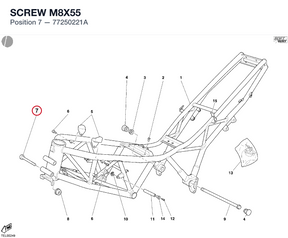 SCREW M8X55 77250221A diagram position
