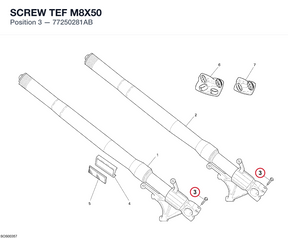 SCREW TEF M8X50 77250281AB diagram position