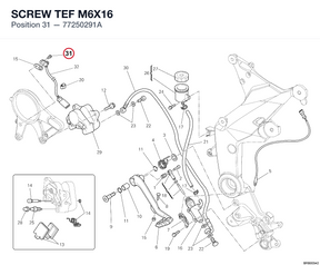 SCREW TEF M6X16 77250291A diagram position