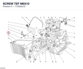 SCREW TEF M6X10 77250321A diagram position