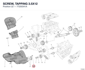SCREW, TAPPING 3.5X12 77250341A diagram position