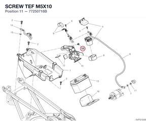 SCREW TEF M5X10 77250718B diagram position
