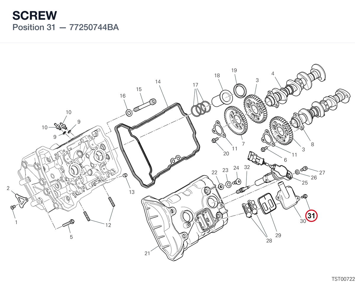 SCREW 77250744BA diagram position
