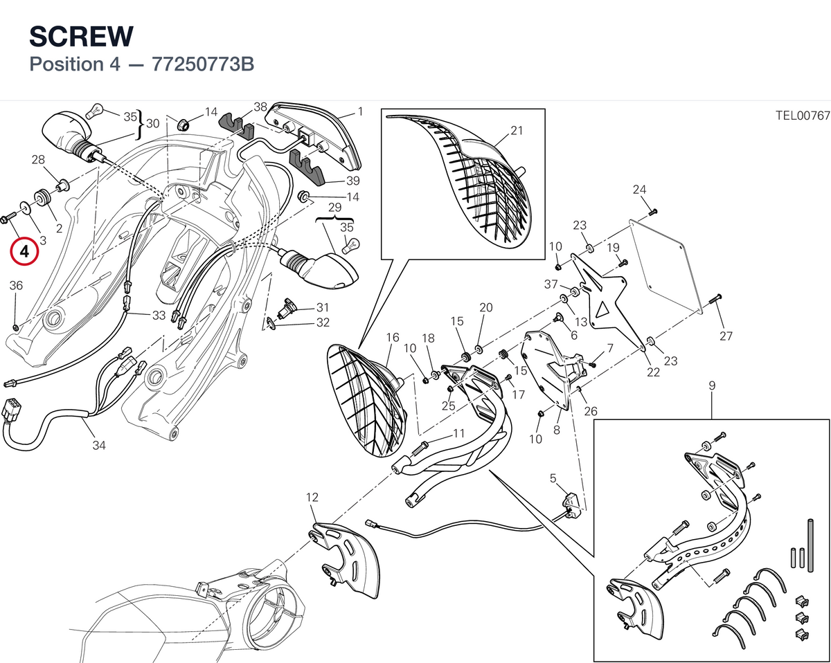 SCREW 77250773B diagram position