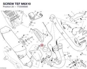 SCREW TEF M6X10 77250968B diagram position