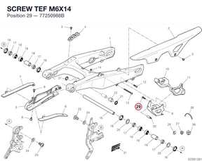 SCREW TEF M6X14 77250988B diagram position