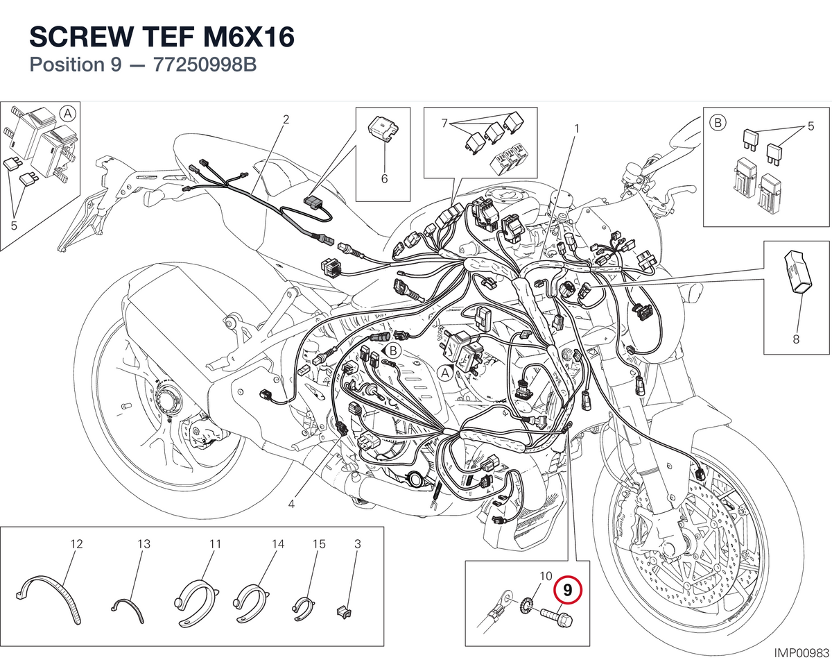 SCREW TEF M6X16 77250998B diagram position