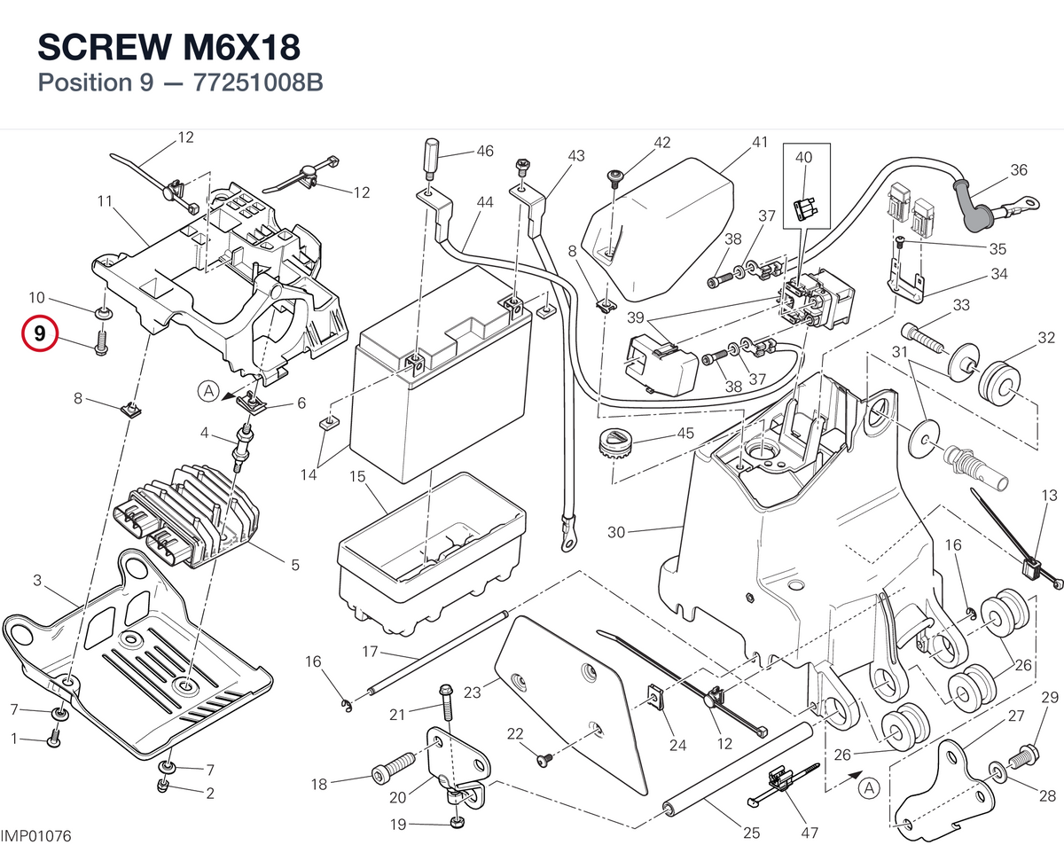 SCREW M6X18 77251008B diagram position