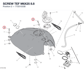 SCREW TEF M6X25 8.8 77251033B diagram position