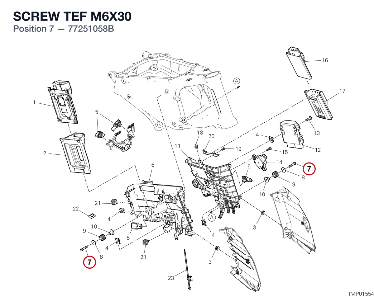 SCREW TEF M6X30 77251058B diagram position