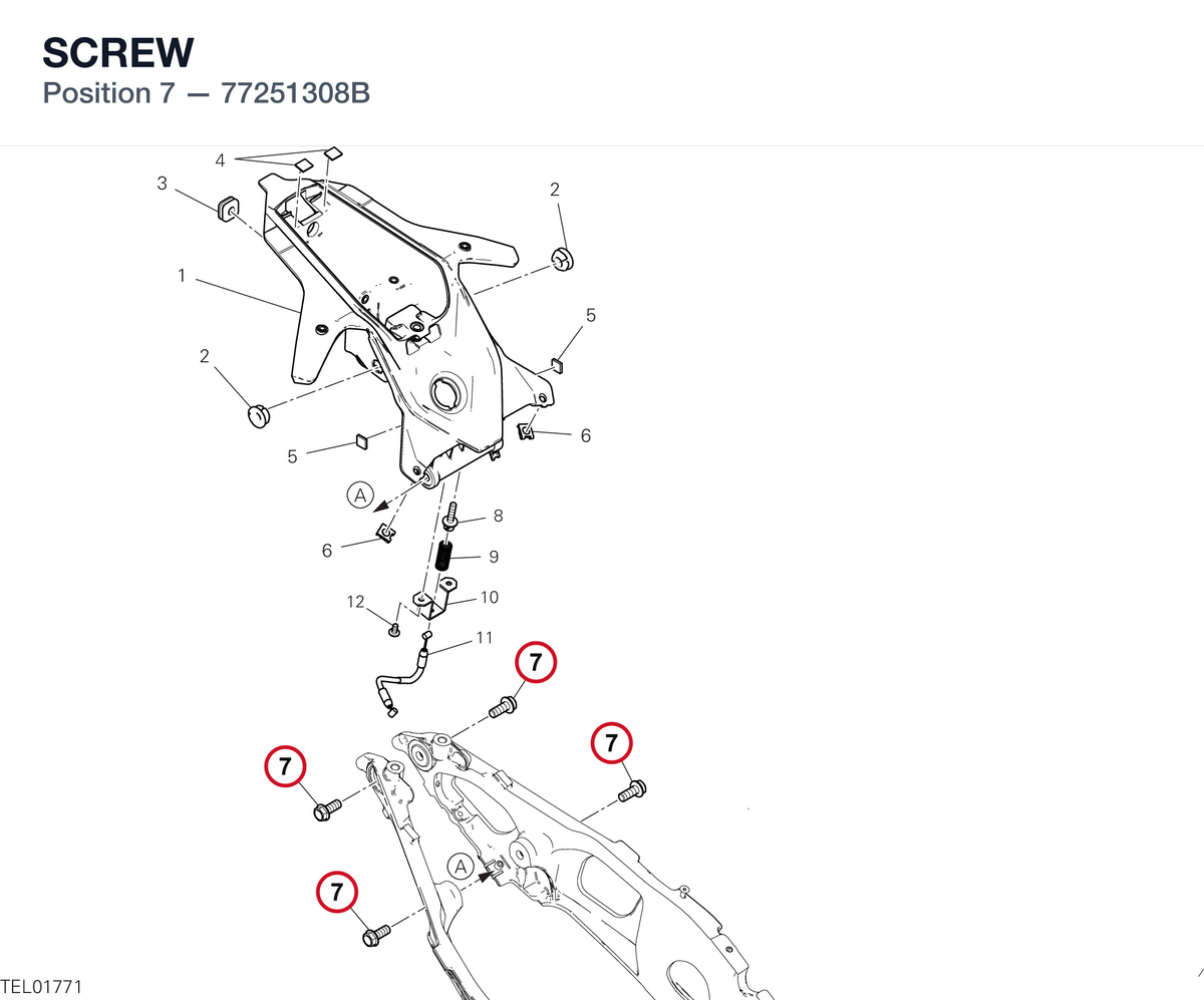 SCREW 77251308B diagram position