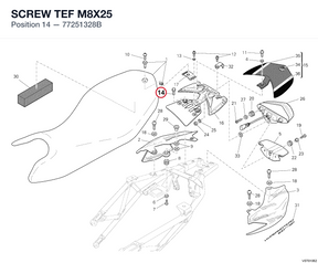 SCREW TEF M8X25 77251328B diagram position