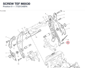 SCREW TEF M8X30 7725134BFA diagram position