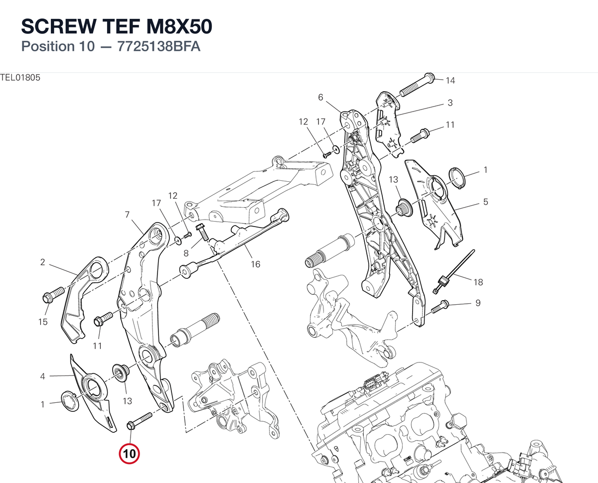 SCREW TEF M8X50 7725138BFA diagram position