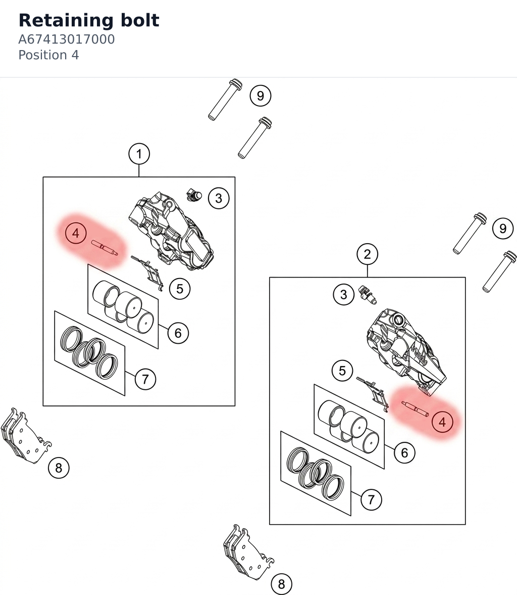 Diagram preview: Retaining bolt (A67413017000)
