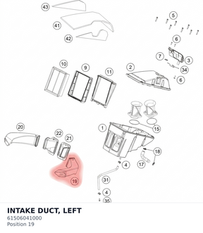 Diagram preview: INTAKE DUCT, LEFT (61506041000)