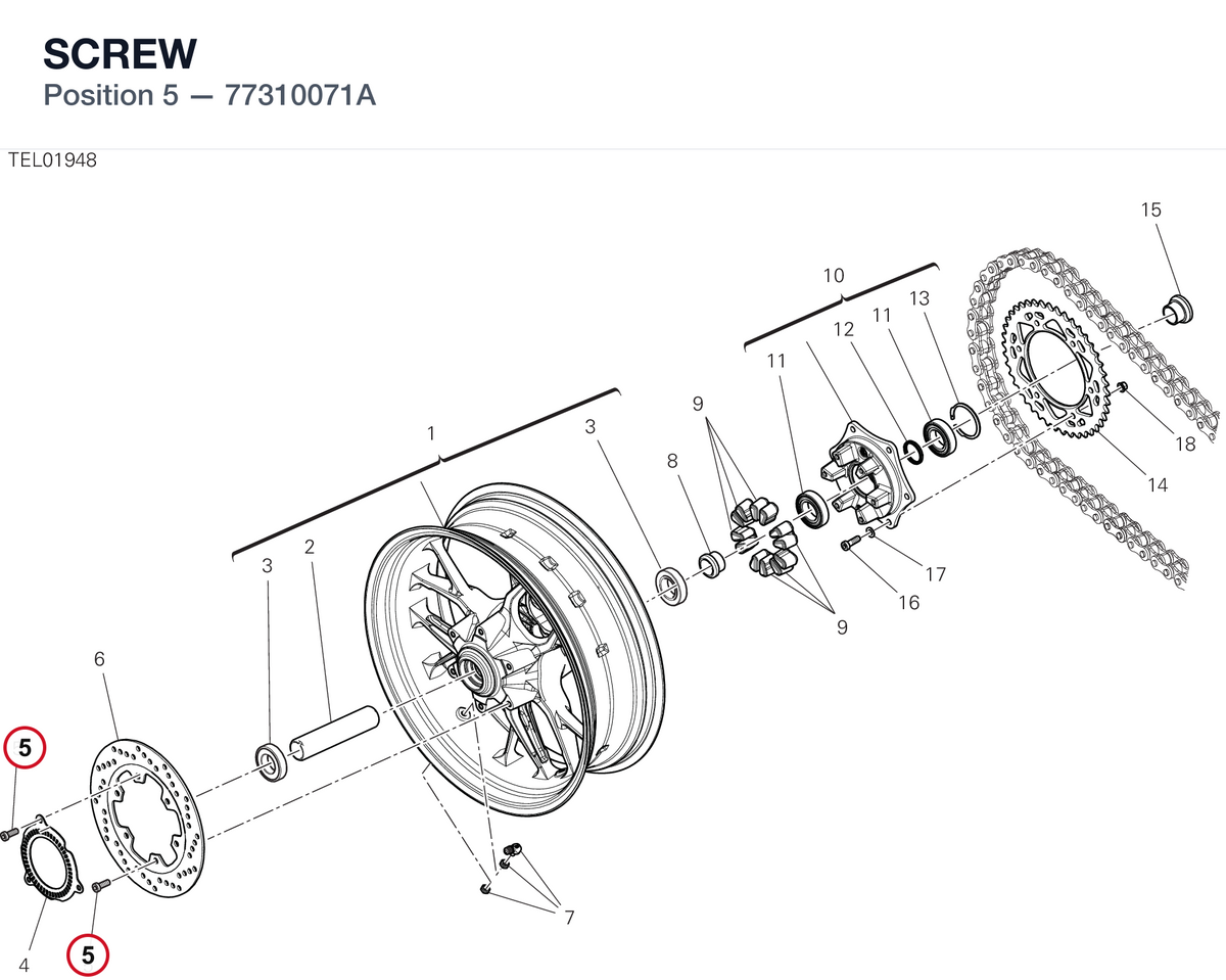 SCREW 77310071A diagram position