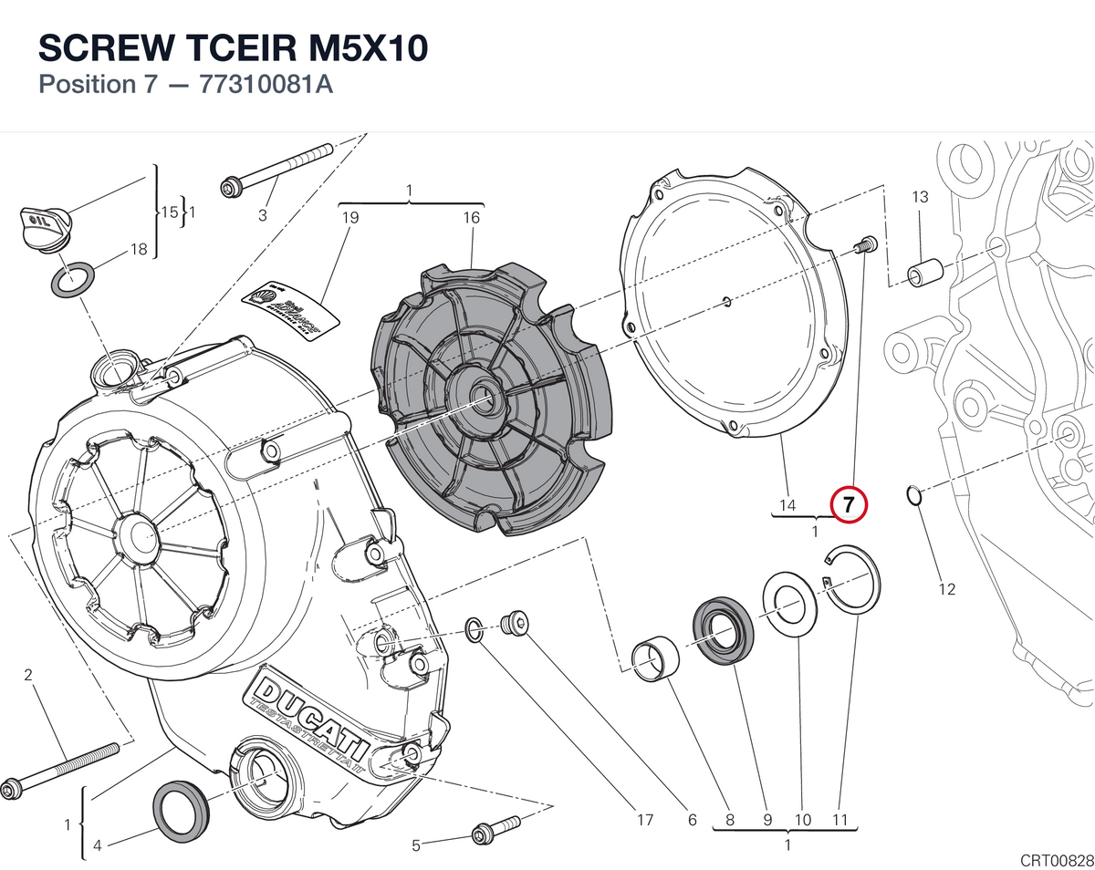 SCREW TCEIR M5X10 77310081A diagram position