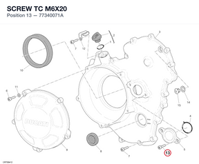 SCREW TC M6X20 77340071A diagram position