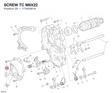 SCREW TC M6X22 77340081A diagram position