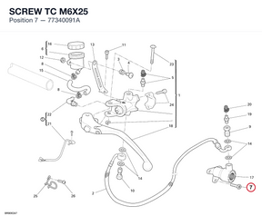 SCREW TC M6X25 77340091A diagram position