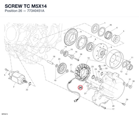 SCREW TC M5X14 77340451A diagram position