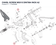 CHHSL SCREW M5X10 DIN7984 INOX A2 77350389E diagram position