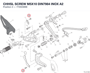 CHHSL SCREW M5X10 DIN7984 INOX A2 77350389E diagram position