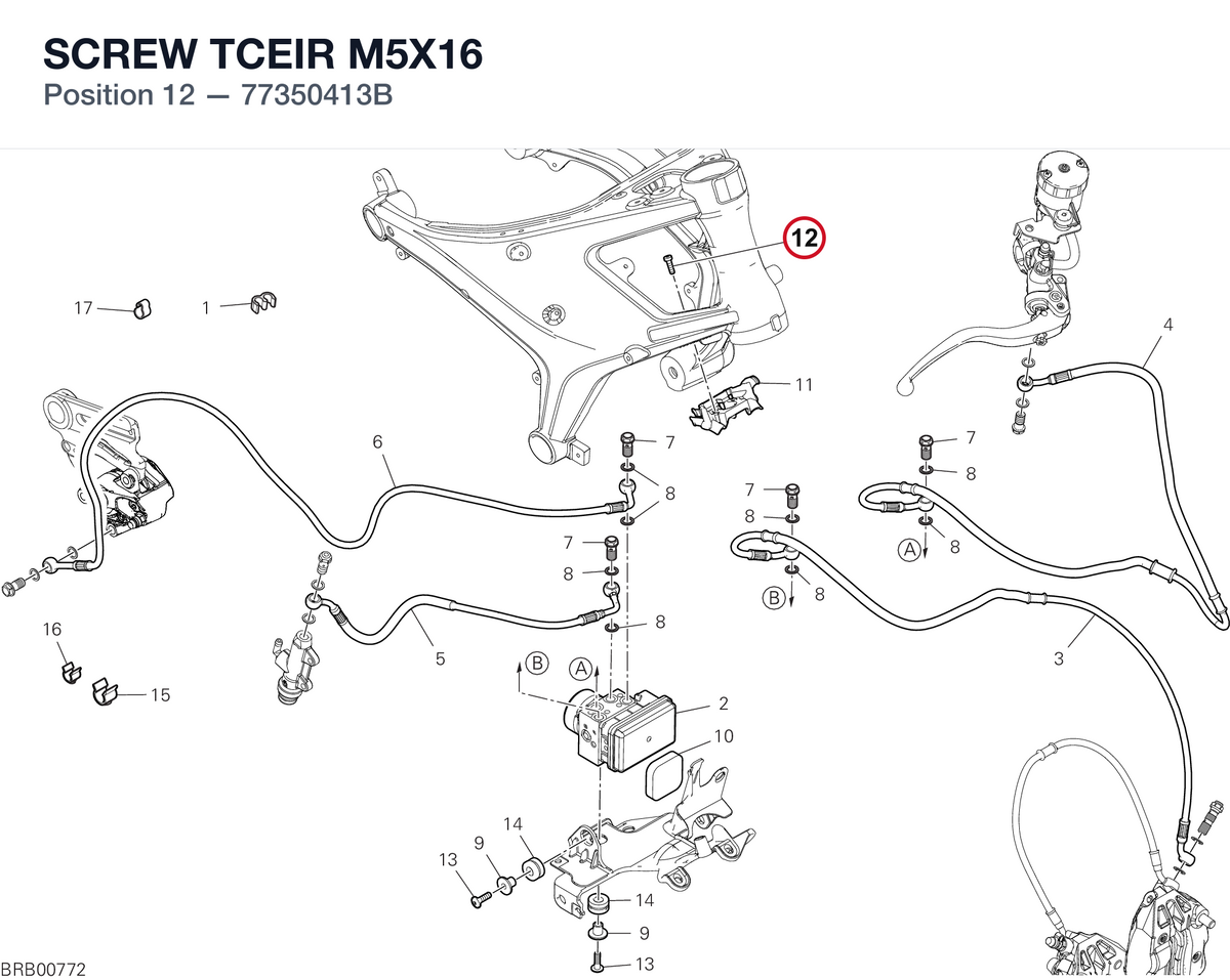 SCREW TCEIR M5X16 77350413B diagram position