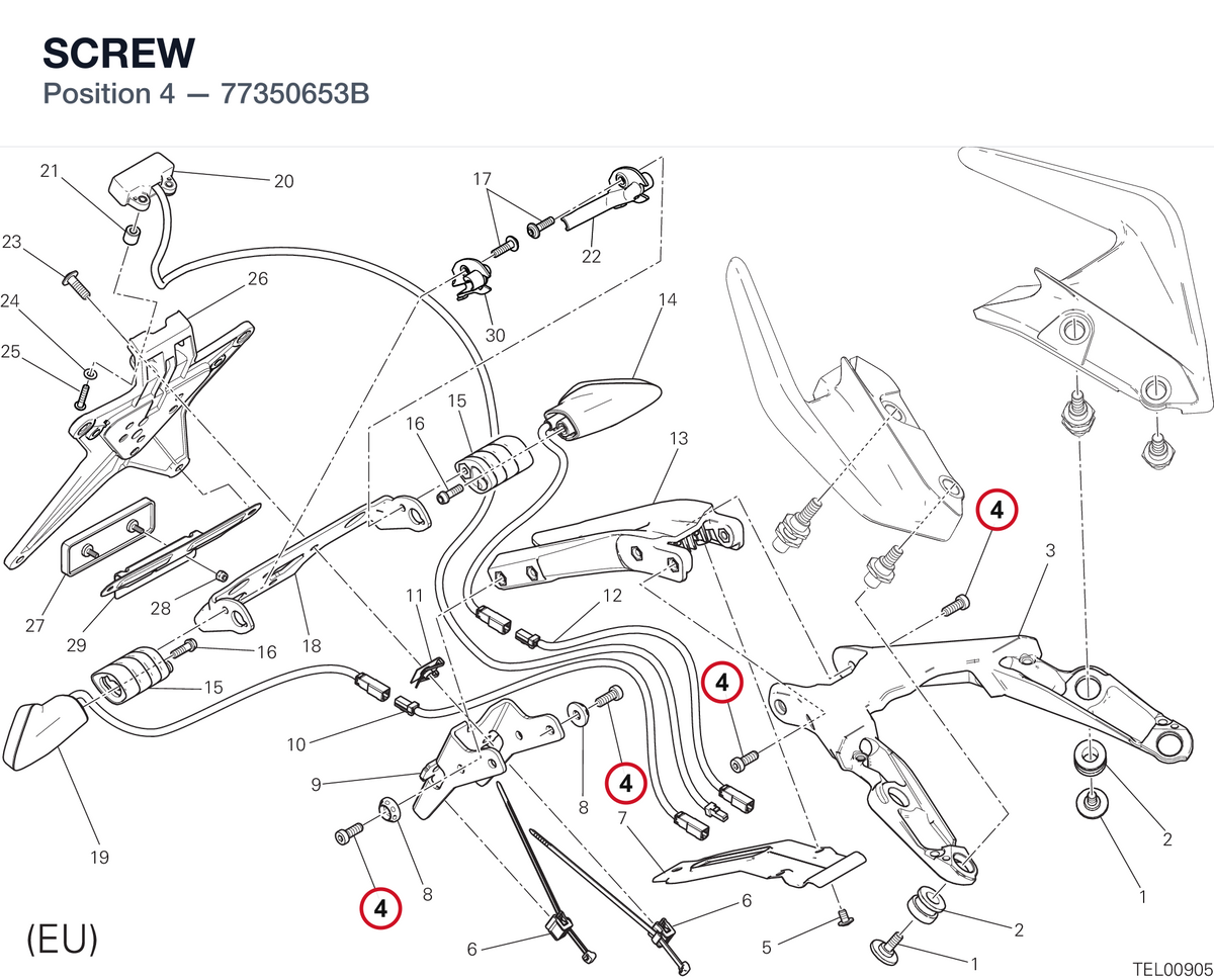 SCREW 77350653B diagram position