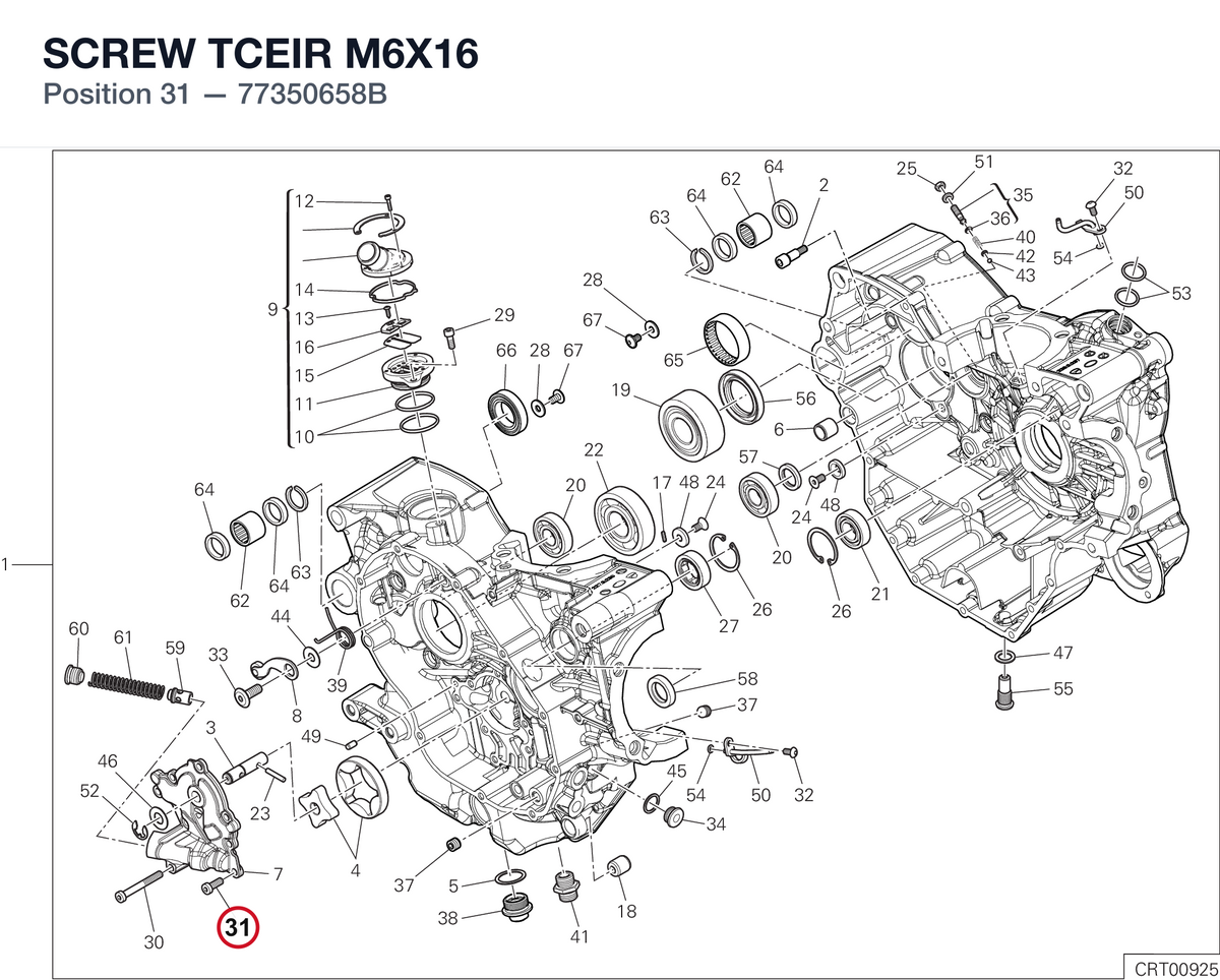 SCREW TCEIR M6X16 77350658B diagram position