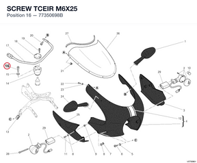 SCREW TCEIR M6X25 77350698B diagram position
