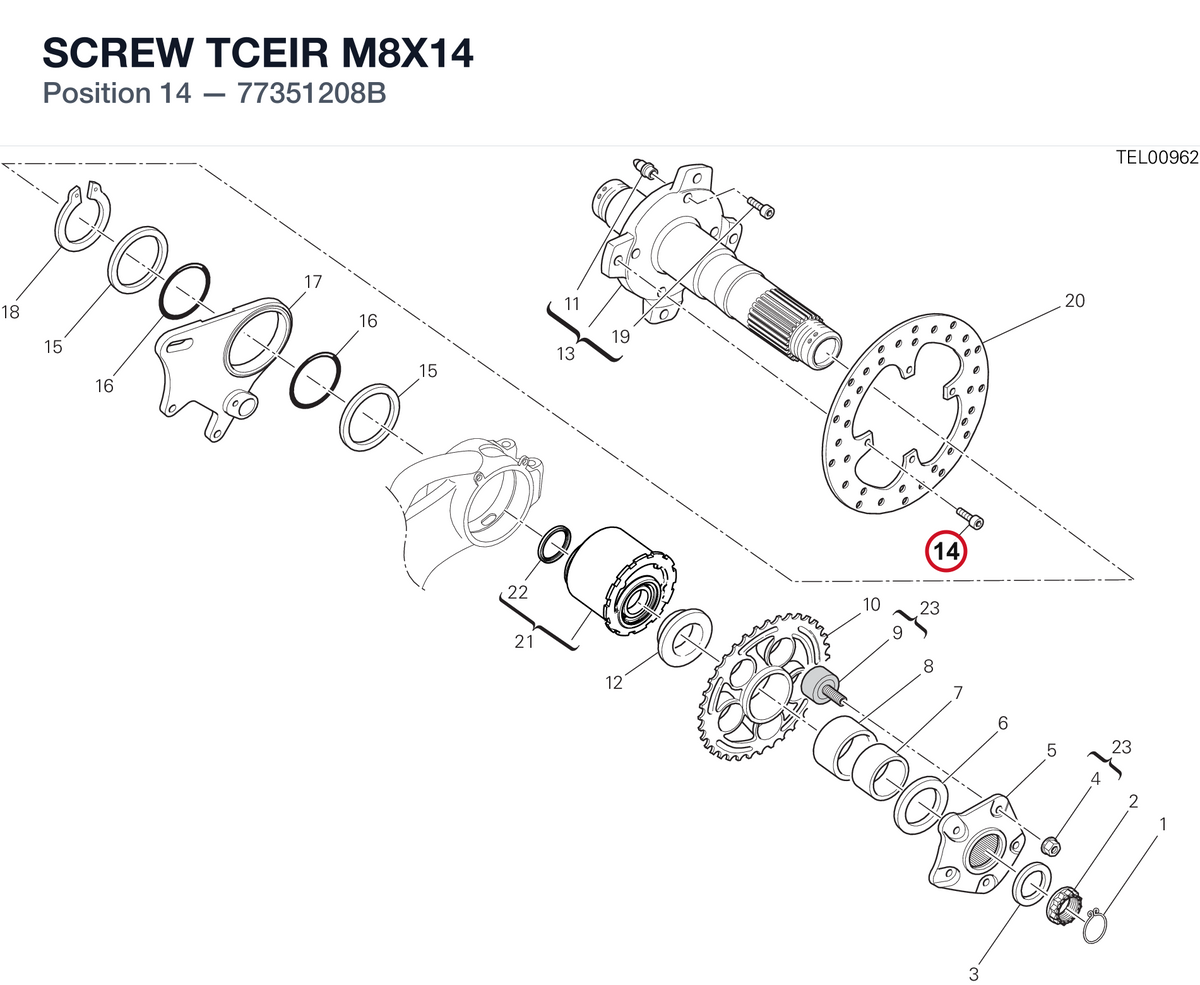 SCREW TCEIR M8X14 77351208B diagram position