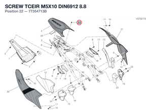 SCREW TCEIR M5X10 DIN6912 8.8 77354713B diagram position