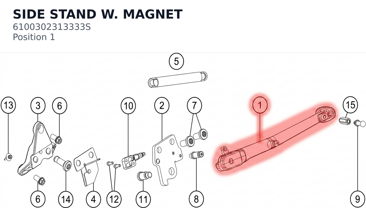 Diagram preview: SIDE STAND W. MAGNET (6100302313333S)