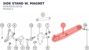 Diagram preview: SIDE STAND W. MAGNET (6100302313333S)