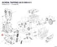 SCREW, TAPPING 4X10 WN1411 77440061B diagram position